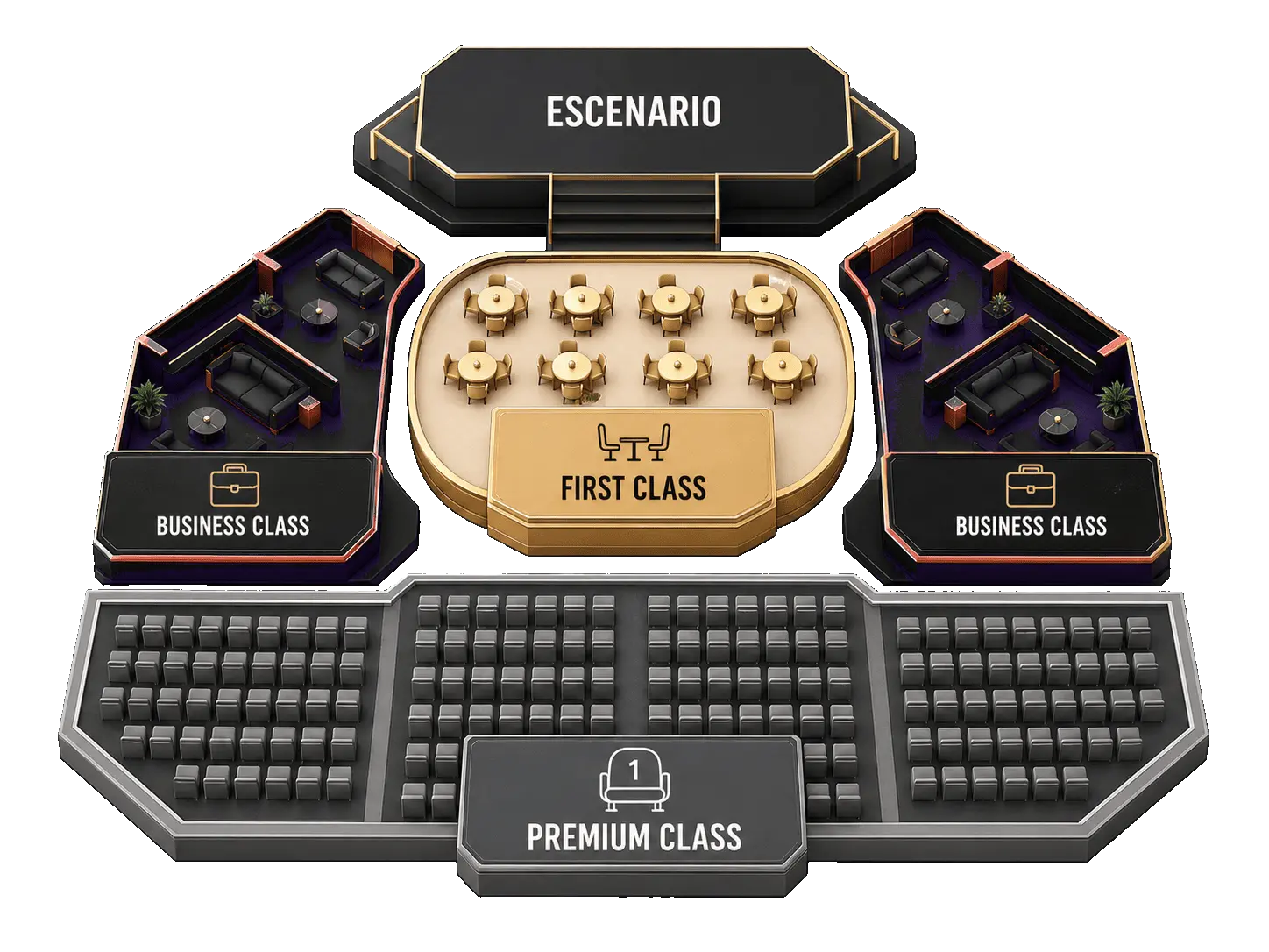 Mapa de Zonas y Escenario